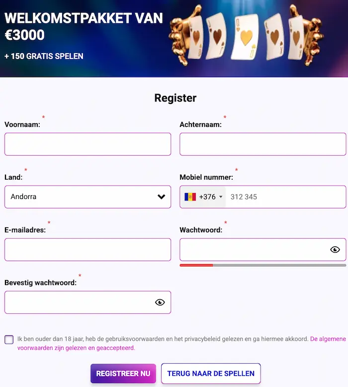 Europe Fortune Inloggen reg